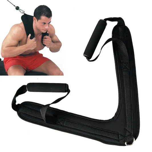 Fitness Abdominal Crunch Straps V-Shaped Drag Handle Exercise Pulling Harness Shoulder Strap Belt for Gym Fitness Equipment